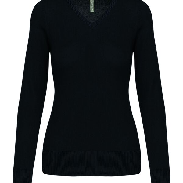 Kariban Ladies Cotton Acrylic V Neck Sweater Thumbnail